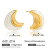 Wholesale Light Luxury Style Geometric Stainless Steel Electroplated Cshaped Resin Pearl Earrings For Women