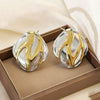 Wholesale Light Luxury Style Geometric Stainless Steel Gold Electroplated Earrings For Women