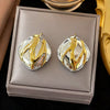 Wholesale Light Luxury Style Geometric Stainless Steel Gold Electroplated Earrings For Women
