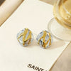 Wholesale Light Luxury Style Geometric Stainless Steel Gold Electroplated Earrings For Women