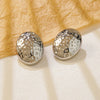 Wholesale Light Luxury Style Geometric Stamped Stainless Steel Oval Earrings For Women