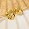 Wholesale Light Luxury Style Geometric Stamped Stainless Steel Oval Earrings For Women