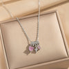 Wholesale Light Luxury Style Geometric Wave Pattern 18K Gold Plated Copper Pendant O Word Chain Necklace For Women