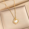 Wholesale Light Luxury Style Geometric Wave Pattern 18K Gold Plated Copper Pendant O Word Chain Necklace For Women