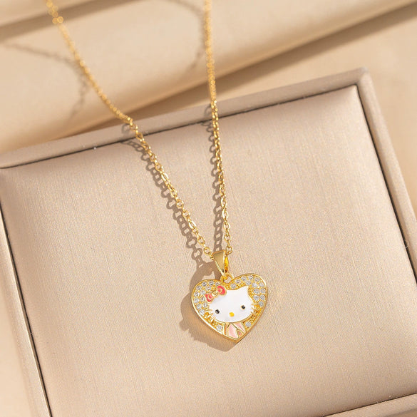 Wholesale Light Luxury Style Geometric Wave Pattern 18K Gold Plated Copper Pendant O Word Chain Necklace For Women