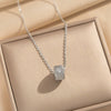 Wholesale Light Luxury Style Geometric Wave Pattern 18K Gold Plated Copper Pendant O Word Chain Necklace For Women