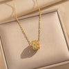 Wholesale Light Luxury Style Geometric Wave Pattern 18K Gold Plated Copper Pendant O Word Chain Necklace For Women