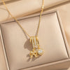 Wholesale Light Luxury Style Geometric Wave Pattern 18K Gold Plated Copper Pendant O Word Chain Necklace For Women