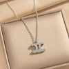 Wholesale Light Luxury Style Geometric Wave Pattern 18K Gold Plated Copper Pendant O Word Chain Necklace For Women