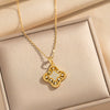 Wholesale Light Luxury Style Geometric Wave Pattern 18K Gold Plated Copper Pendant O Word Chain Necklace For Women