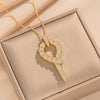 Wholesale Light Luxury Style Geometric Wave Pattern 18K Gold Plated Copper Pendant O Word Chain Necklace For Women