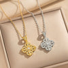 Wholesale Light Luxury Style Geometric Wave Pattern 18K Gold Plated Copper Pendant O Word Chain Necklace For Women