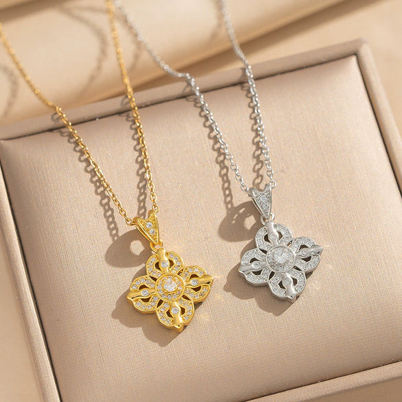 Wholesale Light Luxury Style Geometric Wave Pattern 18K Gold Plated Copper Pendant O Word Chain Necklace For Women
