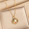 Wholesale Light Luxury Style Geometric Wave Pattern 18K Gold Plated Copper Pendant O Word Chain Necklace For Women