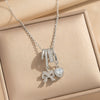 Wholesale Light Luxury Style Geometric Wave Pattern 18K Gold Plated Copper Pendant O Word Chain Necklace For Women