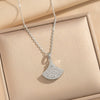 Wholesale Light Luxury Style Geometric Wave Pattern 18K Gold Plated Copper Pendant O Word Chain Necklace For Women