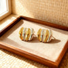 Wholesale Light Luxury Style Gold And Silver Colorblocking Geometric Stainless Steel Electroplated Earrings For Women
