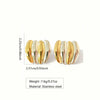 Wholesale Light Luxury Style Gold And Silver Colorblocking Geometric Stainless Steel Electroplated Earrings For Women