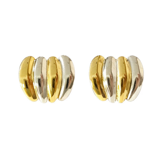 Wholesale Light Luxury Style Gold And Silver Colorblocking Geometric Stainless Steel Electroplated Earrings For Women