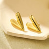 Wholesale Light Luxury Style Heart Shape Stainless Steel Electroplated Women's Earrings