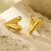 Wholesale Light Luxury Style Heart Shape Stainless Steel Electroplated Women's Earrings