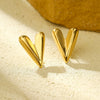Wholesale Light Luxury Style Heart Shape Stainless Steel Electroplated Women's Earrings
