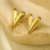 Wholesale Light Luxury Style Heart Shape Stainless Steel Electroplated Women's Earrings