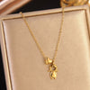 Wholesale Light Luxury Style Heart Shape Stainless Steel Gold Plated Ochain Pendant Necklace For Women