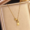 Wholesale Light Luxury Style Heart Shape Stainless Steel Gold Plated Ochain Pendant Necklace For Women