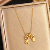 Wholesale Light Luxury Style Heart Shape Stainless Steel Gold Plated Ochain Pendant Necklace For Women
