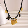Wholesale Light Luxury Style 18K Gold Plated Stainless Steel Braided Rope Heart Shape Pendant Necklace For Women