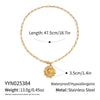 Wholesale Light Luxury Style 18K Real Gold Plated Sunflower Pendant Necklace With Paper Clip Chain For Women