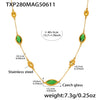 Wholesale Light Luxury Style Multifaceted Translucent Glass Clavicle Necklace With 316L Stainless Steel And 316L Stainless Steel Geometric Shape Electroplated For Women