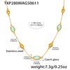 Wholesale Light Luxury Style Multifaceted Translucent Glass Clavicle Necklace With 316L Stainless Steel And 316L Stainless Steel Geometric Shape Electroplated For Women