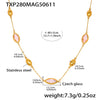 Wholesale Light Luxury Style Multifaceted Translucent Glass Clavicle Necklace With 316L Stainless Steel And 316L Stainless Steel Geometric Shape Electroplated For Women