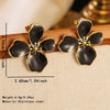 Wholesale Light Luxury Style Plants And Flowers Dripping Oil Stainless Steel Necklace And Earrings Set For Women