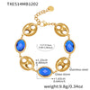 Wholesale Light Luxury Style Stainless Steel And Zircon Electroplated Pig Nose Edge Glass Stone Bracelet And Necklace Set For Women