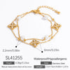 Wholesale Light Luxury Style Stainless Steel Bracelet With Geometric Leaf And Drop Shape Patterns 18K Gold Plated Electroplated