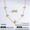 Wholesale Light Luxury Style Stainless Steel Bracelet With Geometric Leaf And Drop Shape Patterns 18K Gold Plated Electroplated