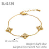 Wholesale Light Luxury Style Stainless Steel Bracelet With Geometric Leaf And Drop Shape Patterns 18K Gold Plated Electroplated