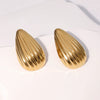 Wholesale Light Luxury Style Stainless Steel Electroplated Geometric Heart And Drop Shape Earrings For Women