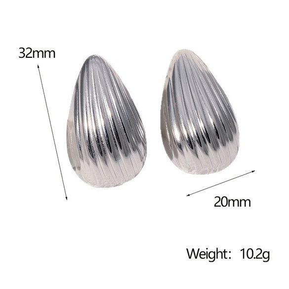 Wholesale Light Luxury Style Stainless Steel Electroplated Geometric Heart And Drop Shape Earrings For Women