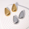 Wholesale Light Luxury Style Stainless Steel Electroplated Geometric Heart And Drop Shape Earrings For Women