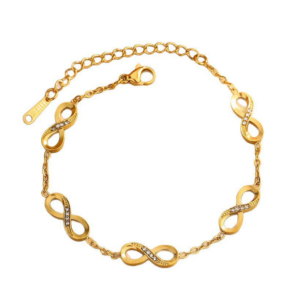 Wholesale Light Luxury Style Stainless Steel Electroplated Infinity Symbol Cross Crown Roman Numerals Jewelry Set For Women