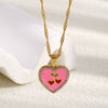 Wholesale Light Luxury Style Stainless Steel Electroplated 18K Gold Heart Shape Pendant Necklace For Women