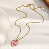 Wholesale Light Luxury Style Stainless Steel Electroplated 18K Gold Heart Shape Pendant Necklace For Women
