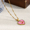 Wholesale Light Luxury Style Stainless Steel Electroplated 18K Gold Heart Shape Pendant Necklace For Women