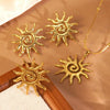 Wholesale Light Luxury Style Stainless Steel Electroplated Sun And Stars Moon Clouds Universe Pattern Hollow Necklace Earrings Set For Women