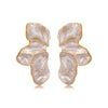 Wholesale Light Luxury Style Stainless Steel Flower Shape Dripping Oil Petal Earrings For Women