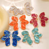 Wholesale Light Luxury Style Stainless Steel Flower Shape Dripping Oil Petal Earrings For Women
